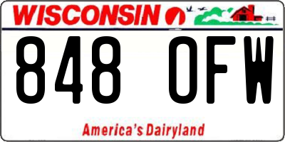 WI license plate 848OFW