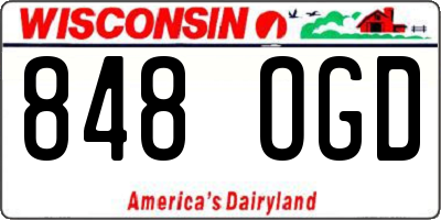 WI license plate 848OGD