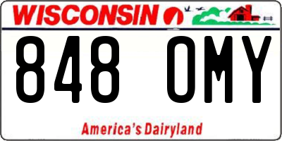 WI license plate 848OMY