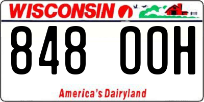 WI license plate 848OOH