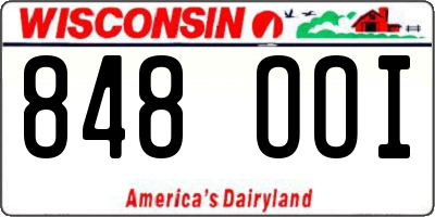 WI license plate 848OOI