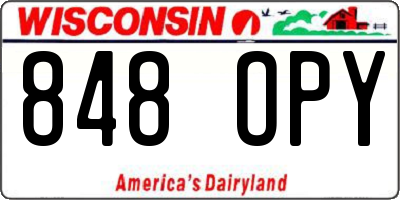 WI license plate 848OPY
