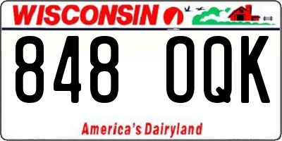 WI license plate 848OQK