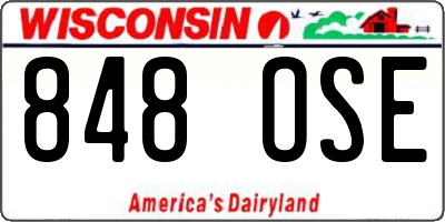 WI license plate 848OSE