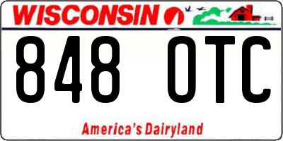 WI license plate 848OTC