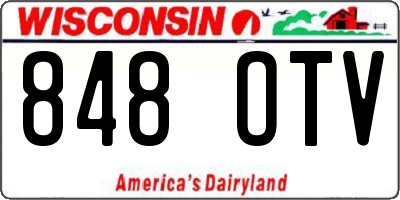 WI license plate 848OTV