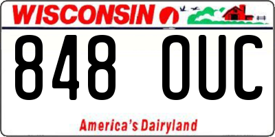 WI license plate 848OUC
