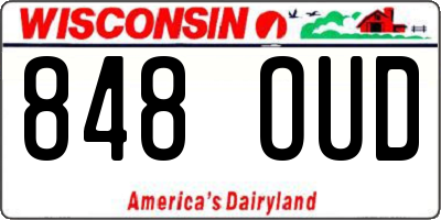 WI license plate 848OUD