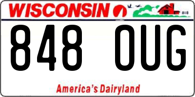 WI license plate 848OUG