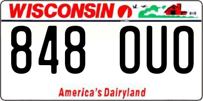WI license plate 848OUO