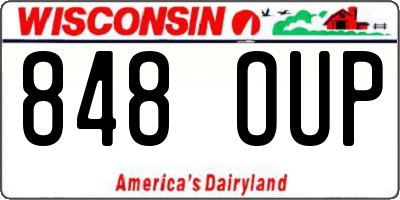 WI license plate 848OUP