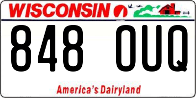 WI license plate 848OUQ