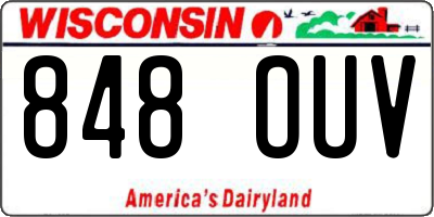WI license plate 848OUV