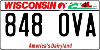 WI license plate 848OVA