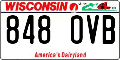 WI license plate 848OVB