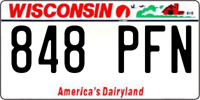WI license plate 848PFN
