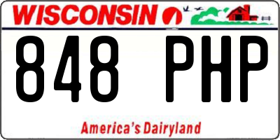 WI license plate 848PHP