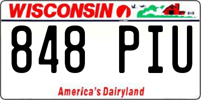 WI license plate 848PIU