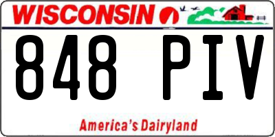 WI license plate 848PIV