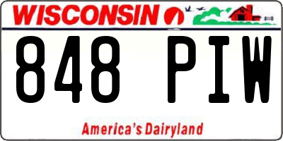 WI license plate 848PIW