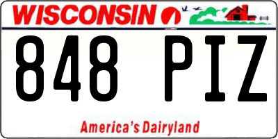WI license plate 848PIZ