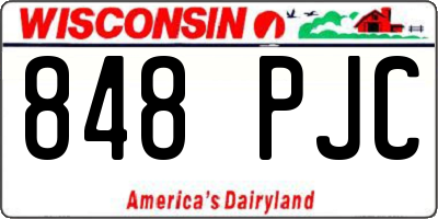 WI license plate 848PJC