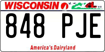 WI license plate 848PJE