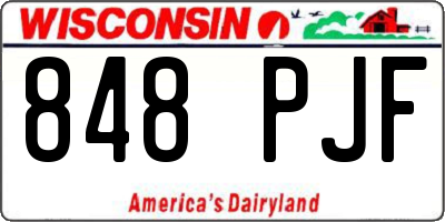 WI license plate 848PJF