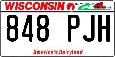 WI license plate 848PJH