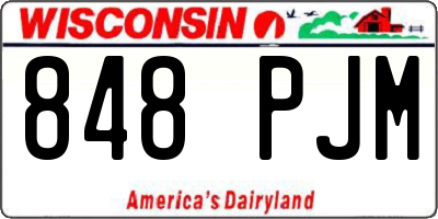 WI license plate 848PJM