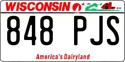 WI license plate 848PJS