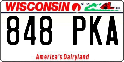 WI license plate 848PKA