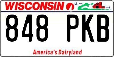 WI license plate 848PKB