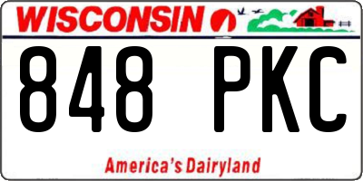 WI license plate 848PKC
