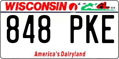 WI license plate 848PKE