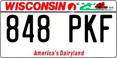 WI license plate 848PKF
