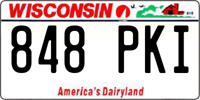 WI license plate 848PKI