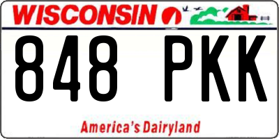 WI license plate 848PKK