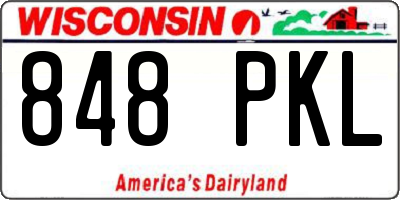 WI license plate 848PKL
