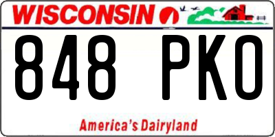 WI license plate 848PKO