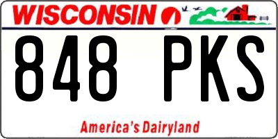 WI license plate 848PKS