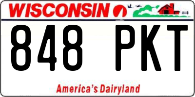 WI license plate 848PKT