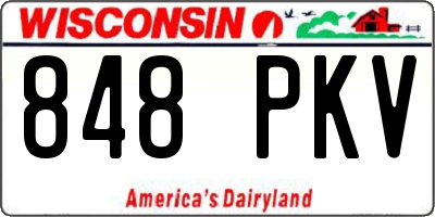 WI license plate 848PKV