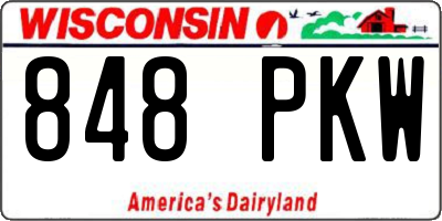 WI license plate 848PKW