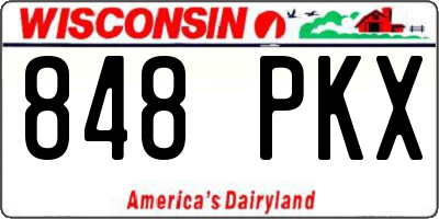 WI license plate 848PKX
