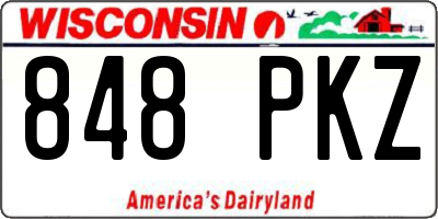 WI license plate 848PKZ