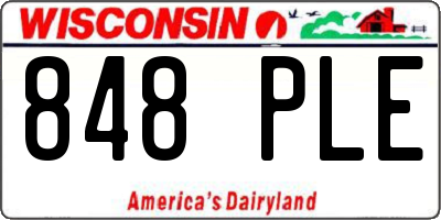 WI license plate 848PLE