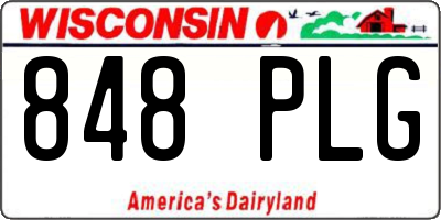 WI license plate 848PLG