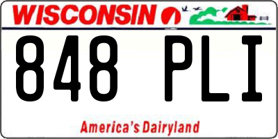 WI license plate 848PLI