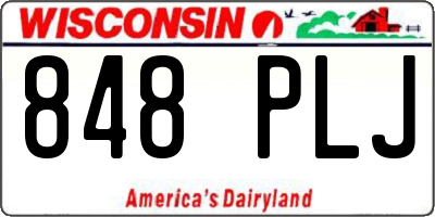 WI license plate 848PLJ